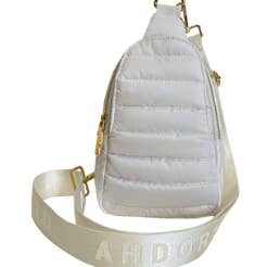 Eliza Quilted Puffy Sling - White