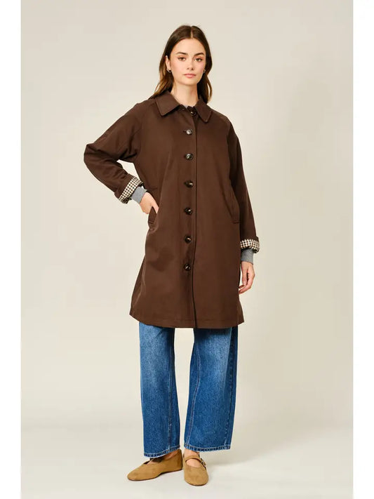 Midi Trench Coat - Brown