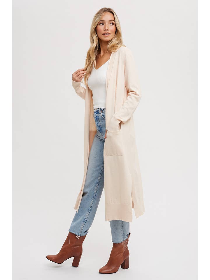 Longline Cardigan - Shell