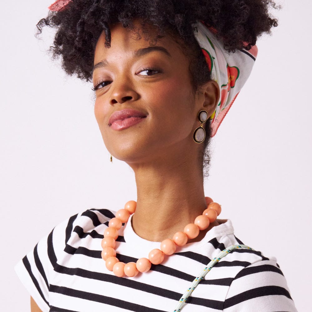 Iris Large Resin Bead Necklace - Coral