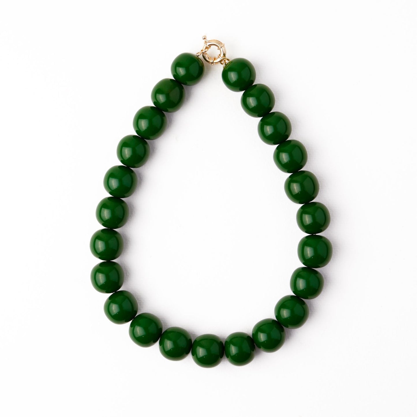 Iris Large Resin Bead Necklace - Green