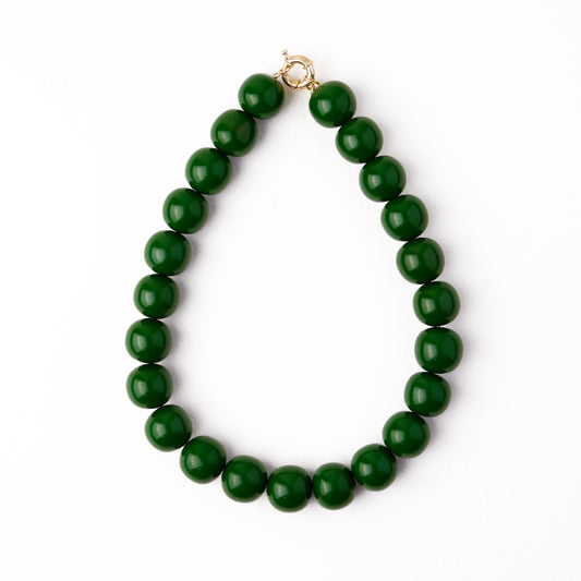 Iris Large Resin Bead Necklace - Green