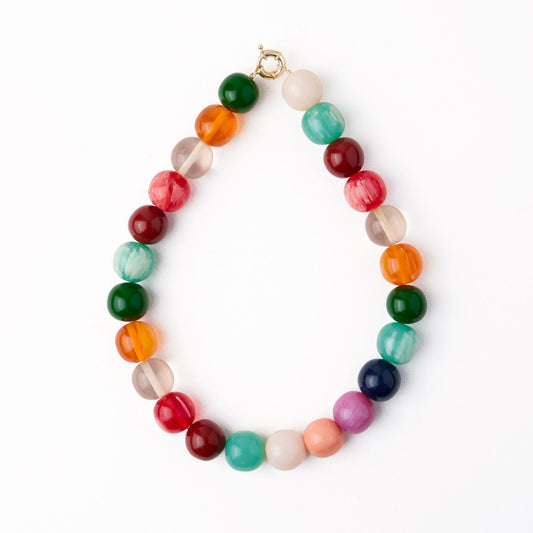 Iris Large Resin Bead Necklace - Multi