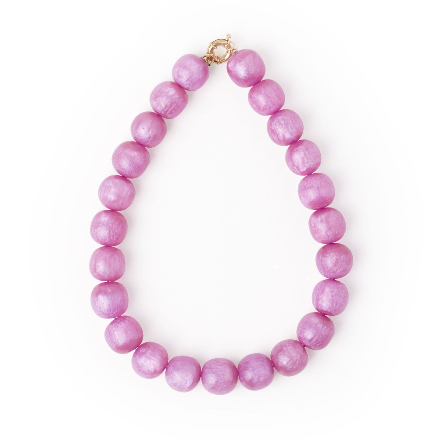 Iris Large Resin Bead Necklace - Purple