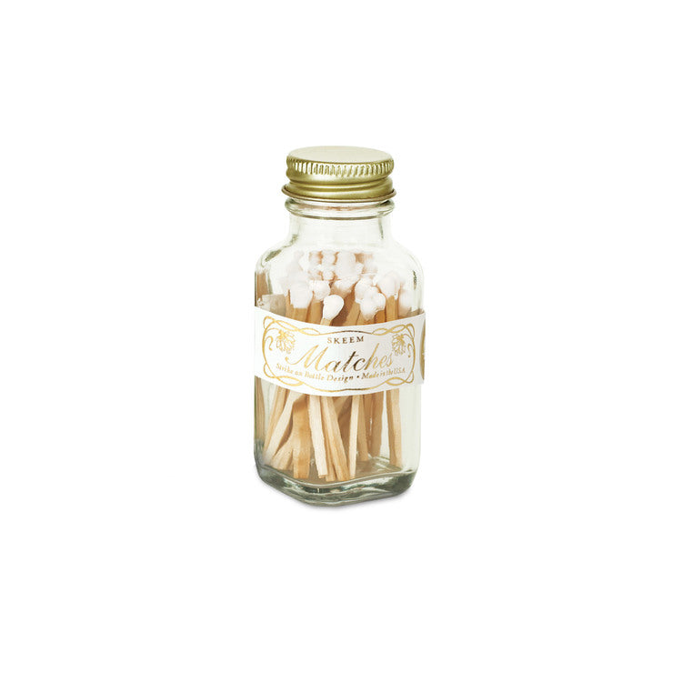 Mini Match Bottle - White and Gold