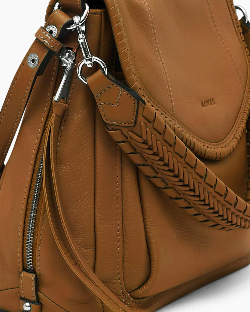 All For Love Convertible Shoulder - Coffee Woven Suede