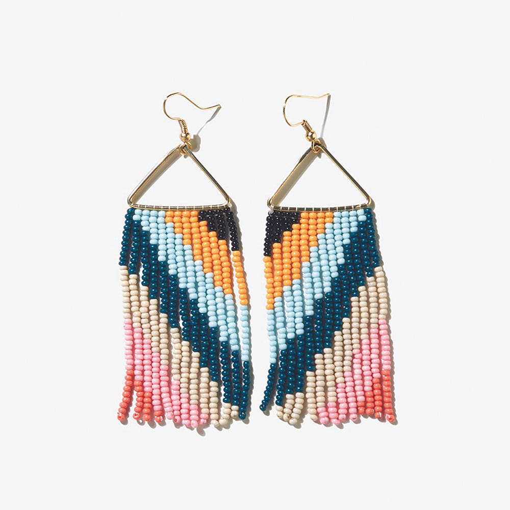 Whitney Beaded Fringe Earrings - Multicolor