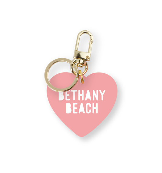 Bethany Beach Heart Keychain