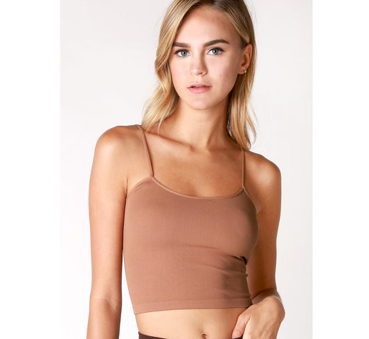 Low Back Crop Top - Cognac