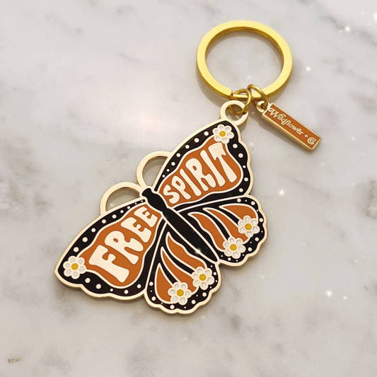 Enamel Keychain - Free Spirit Butterfly