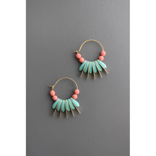 Small Glass Hoop Earrings