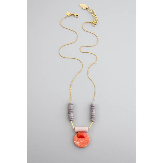 Magnesite Vintage Glass Chain Necklace