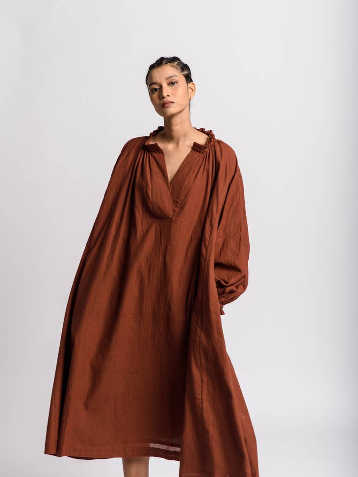 Flared Dress - Toasted Brown