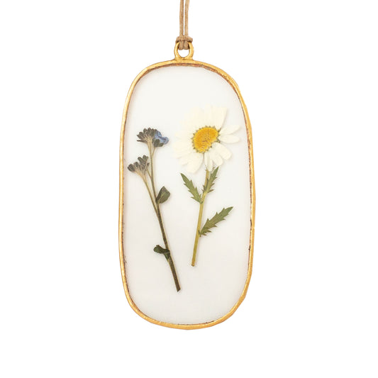 Daisy Pressed Floral Pendant