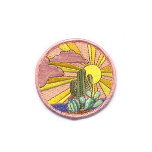 Pink Cacti Embroidered Patch