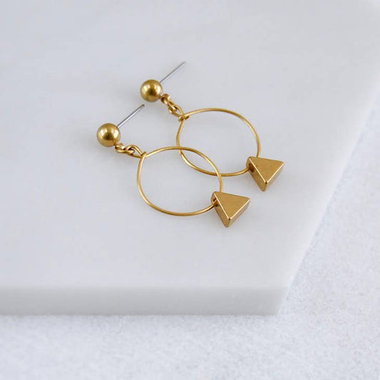 Tiny Triangle Hoop Earrings