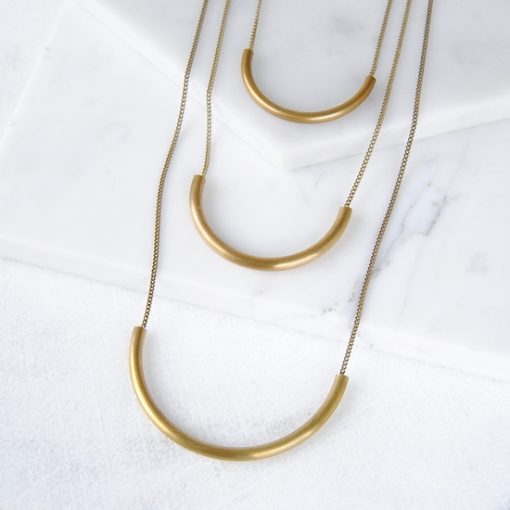 Large Brass Arc Necklace