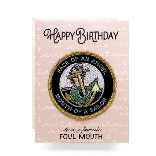 Foul Mouth Patch Greeting Card
