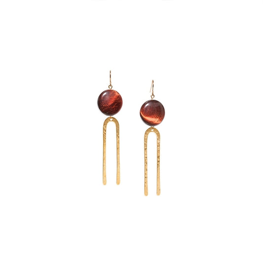 Frances Earrings - Tiger Eye