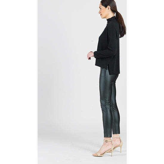 Funnel Neck High Low Top - Black