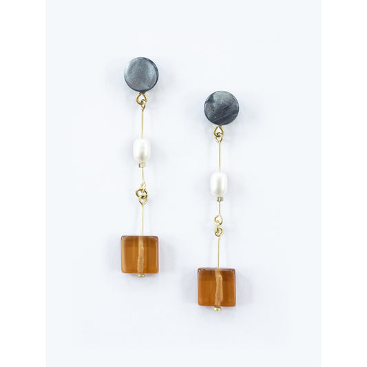 Cubist Earrings - Amber