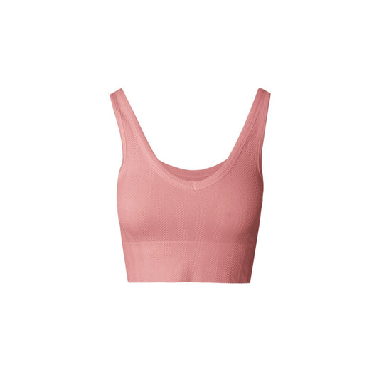 Herringbone Crop Top - Ash Rose