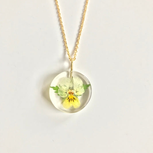 Botanical Mini Moon Pendant - Viola