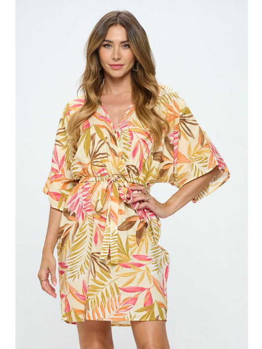 Tropical Kimono Style Dress