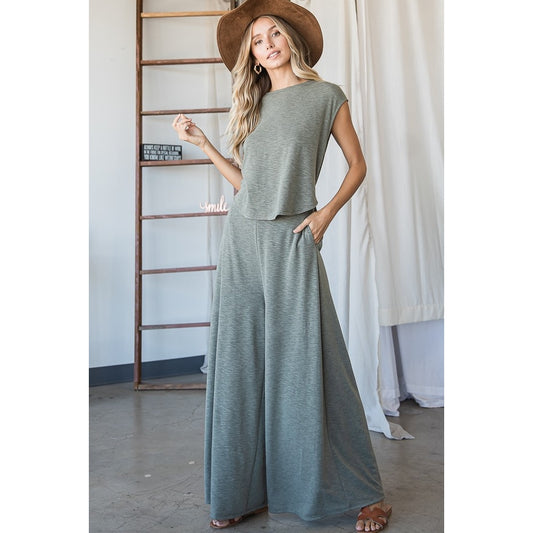 Heathered Jumpsuit - Green