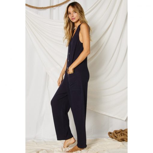 Ribbed Jumpsuit - Navy