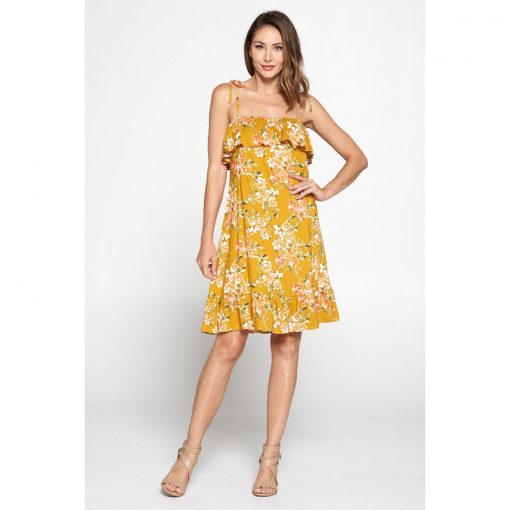 Ruffle Dress - Mustard