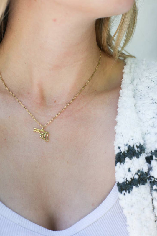Maryland State Necklace - Gold