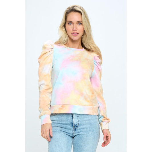 Tye Dye Puff Sleeve Sweatshirt