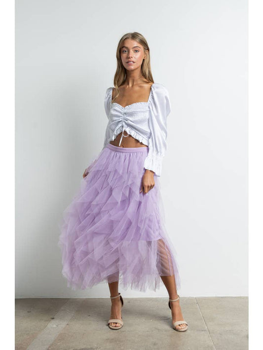 Layered Tulle Skirt - Lilac