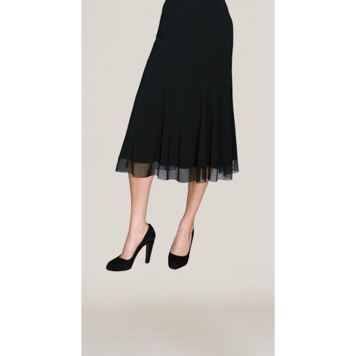 Mesh Hem Skirt - Black