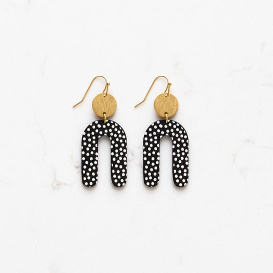 Polka Dot Earrings - Black/White