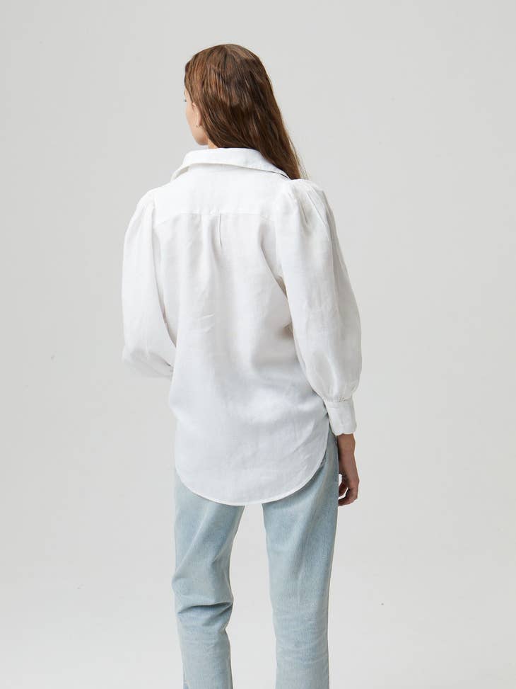 Camille Linen Shirt - White