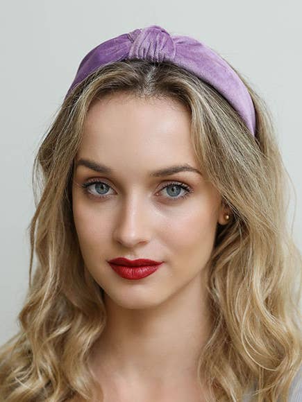 Velvet Twist Knot Headband - Lilac