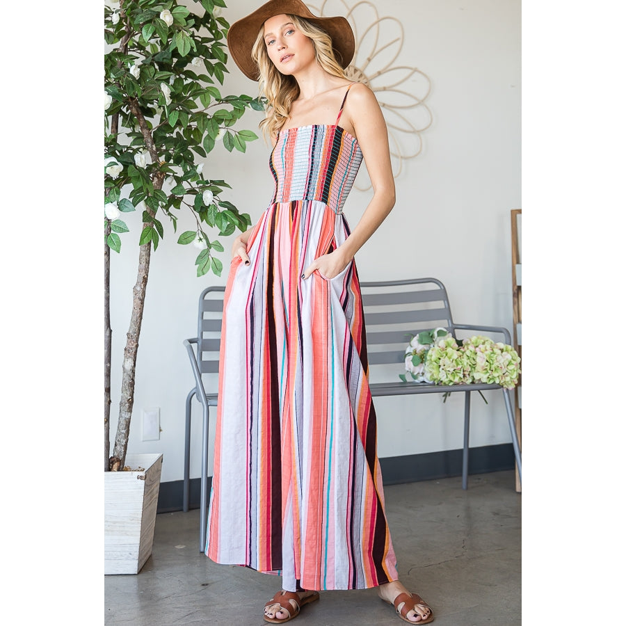 Stripe Print Jumpsuit - Multi