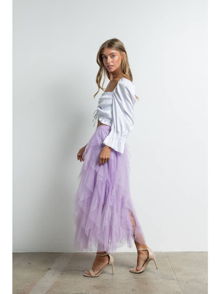 Layered Tulle Skirt - Lilac