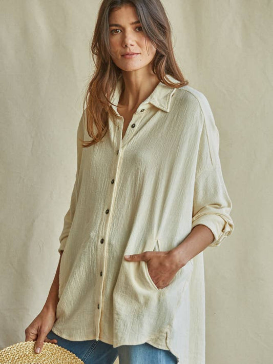 Fresco Button Down - Ivory