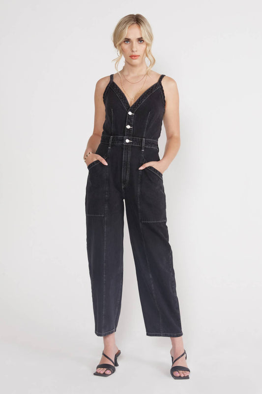 Milou Denim Jumpsuit - Obsidian