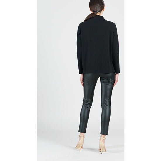 Funnel Neck High Low Top - Black