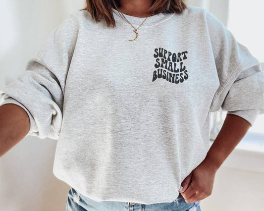 Support Small Business Crewneck - Ash