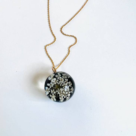 Botanical Sphere Pendant - Queen Anne Black