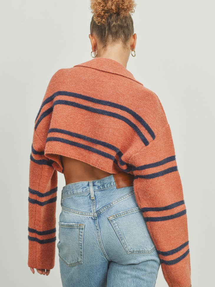 Rugby Sweater- Rust/Navy