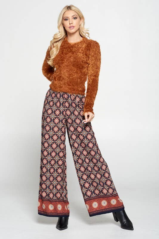 Fuzzy Long Sleeve Top - Rust