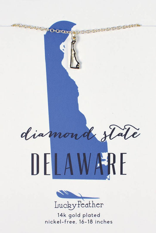 Delaware State Necklace - Gold