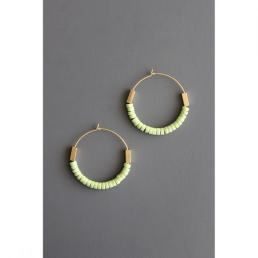 Lime Bead Earring