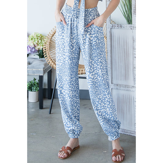 Animal Print Pants - Blue